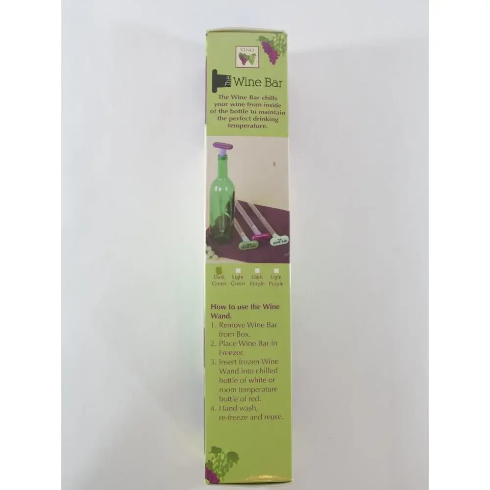 THE WINE BAR Bottle Stopper Chill Wand Rod Vine FREEZE REUSE